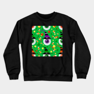 Eyes with hat in candyland on green Crewneck Sweatshirt